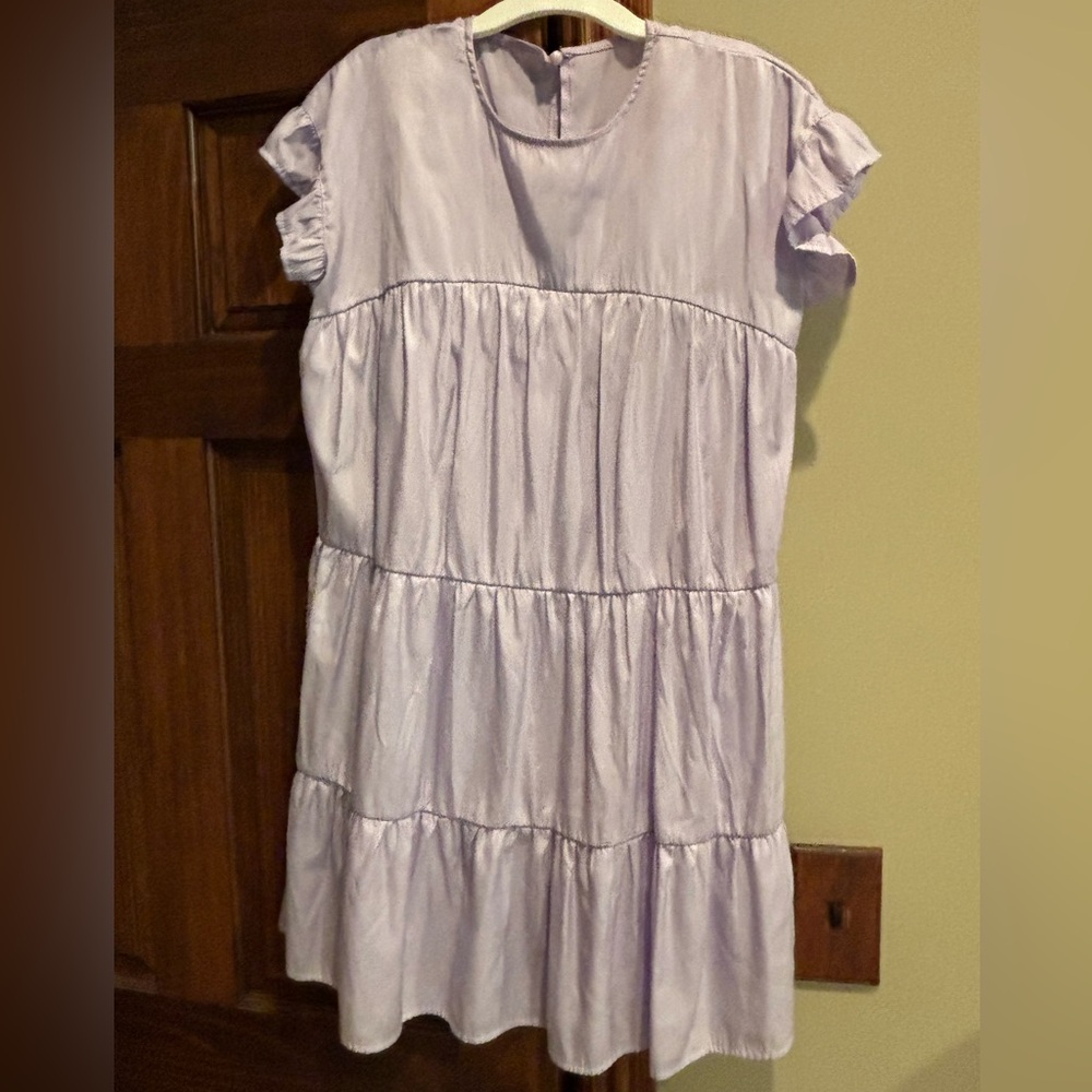 SHEIN lavender Tiered Puff Sleeve Sundress